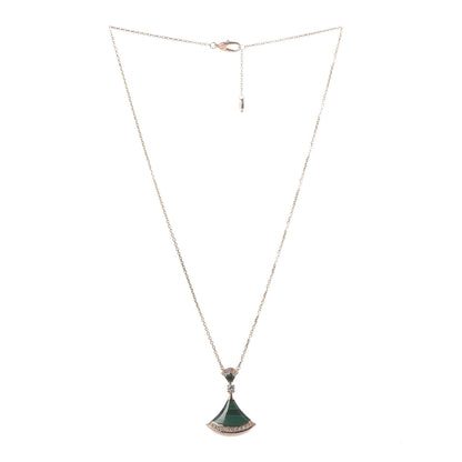 Bulgari 18K Rose Gold Diamond Malachite Divas' Dream Pendant Necklace 3 of 6