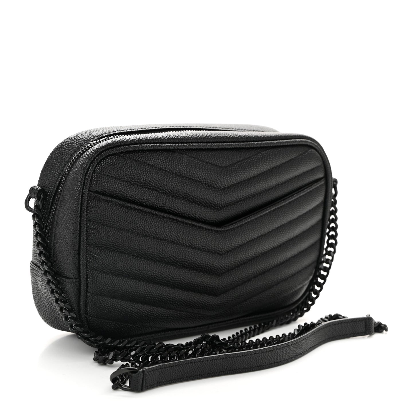 Grain De Poudre Matelasse Monochrome Monogram Mini Lou Camera Bag Black