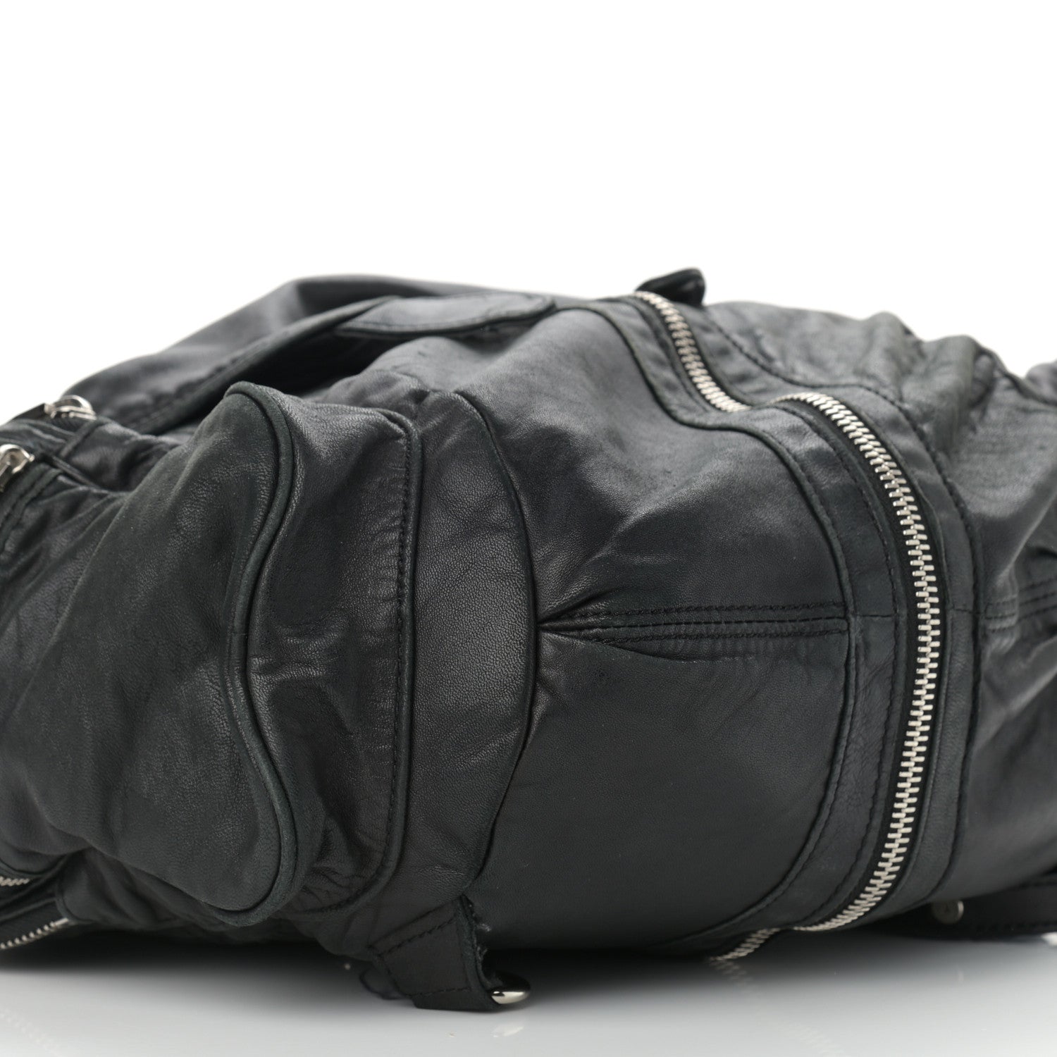 Alexander Wang Lambskin Marti Backpack Bag Washed Black Rhodium Hardware 5 of 11