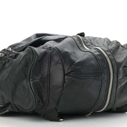 Alexander Wang Lambskin Marti Backpack Bag Washed Black Rhodium Hardware 5 of 11