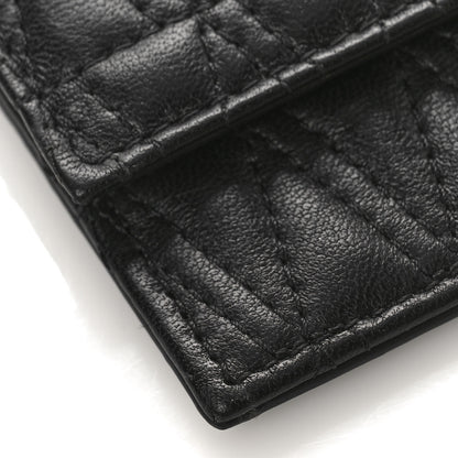 Versace Lambskin Quilted Virtus Chain Card Holder Black 8 of 9