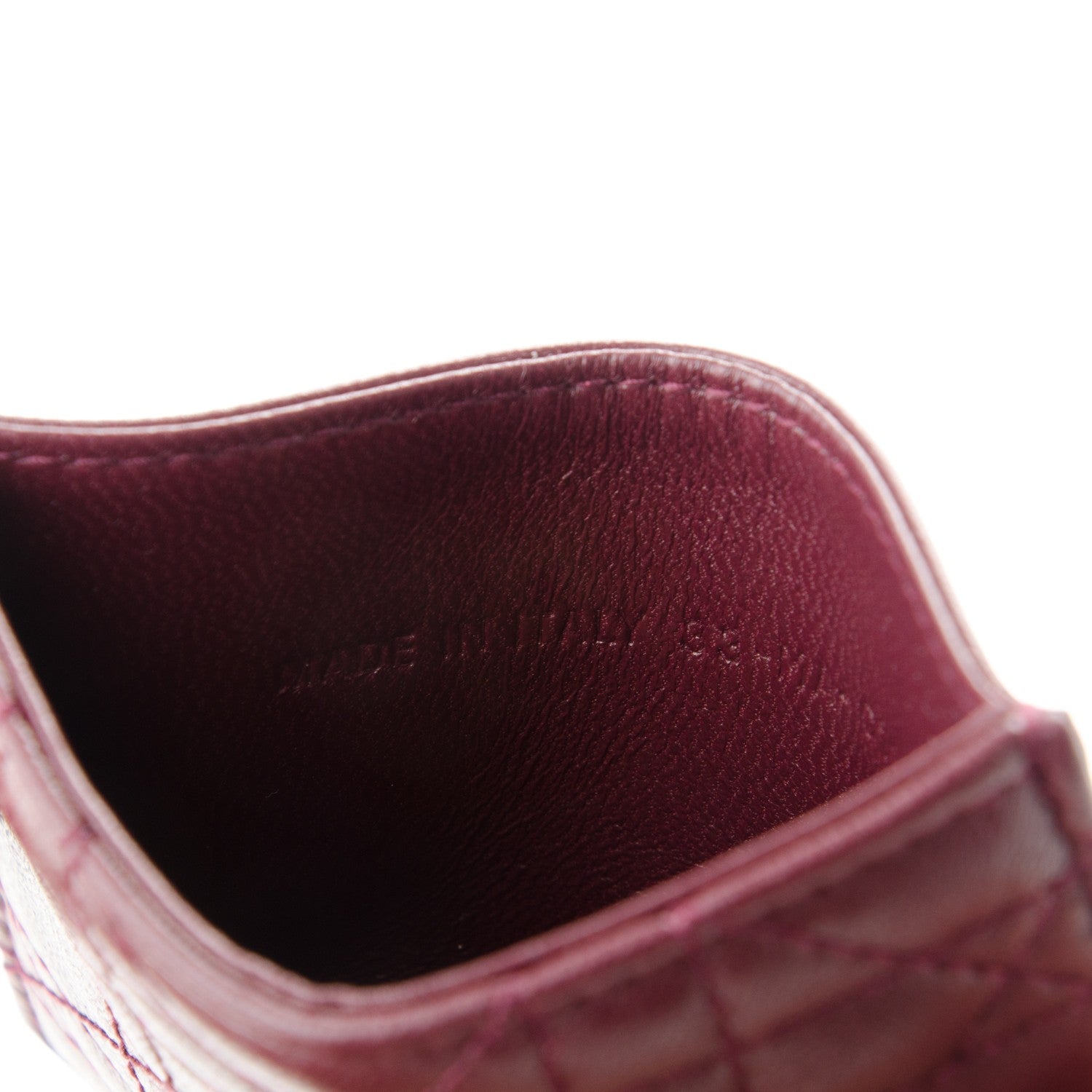 Christian Dior Lambskin Cannage Lady Dior Card Holder Burgundy 6 of 6