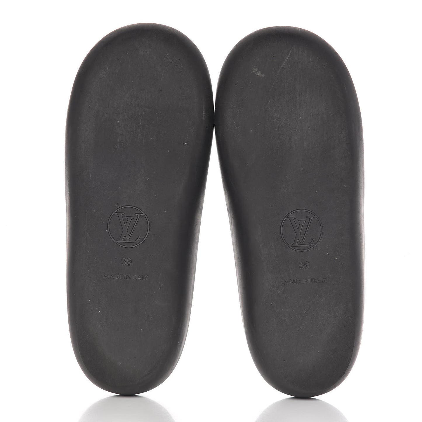 Calfskin Logo Sunbath Slide Sandals 39 Black