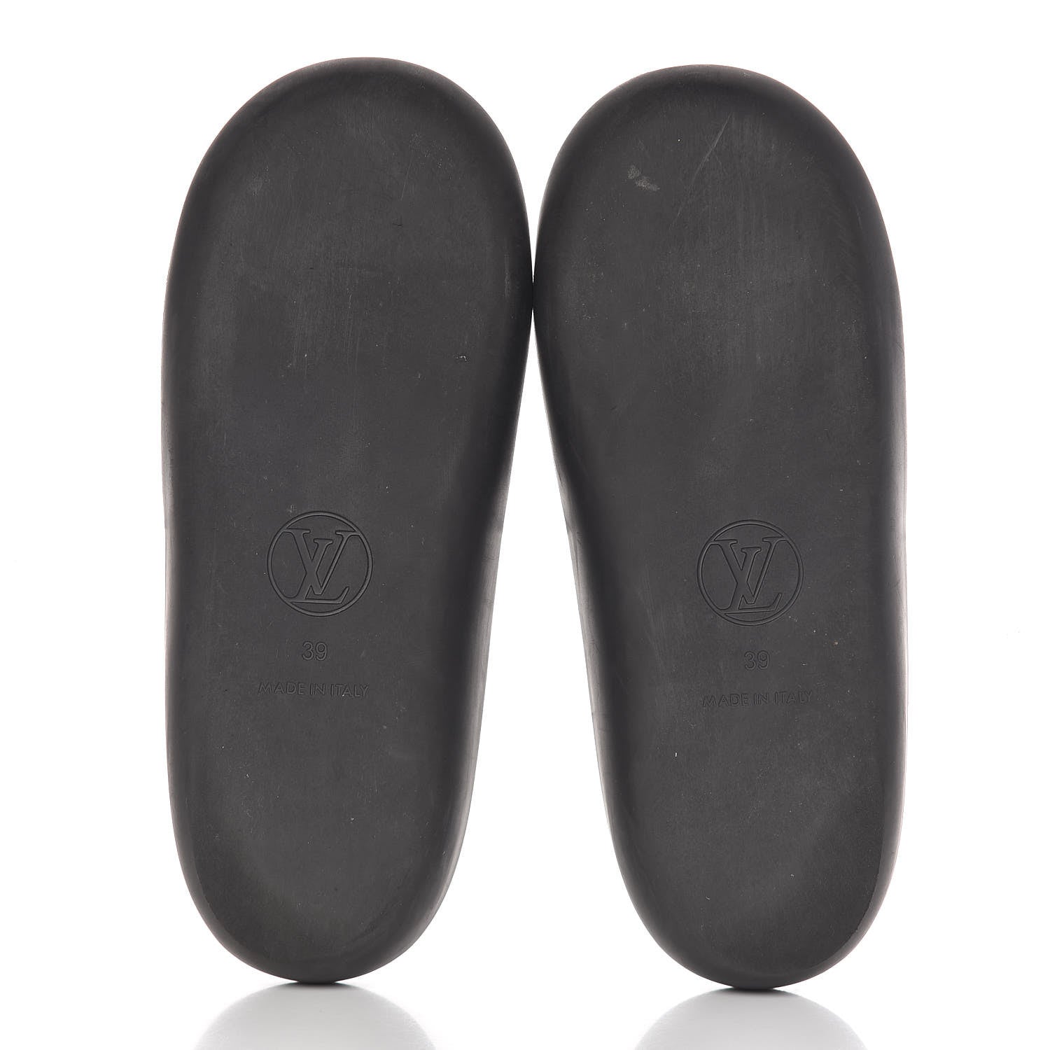 Louis Vuitton Calfskin Logo Sunbath Slide Sandals 39 Black 5 of 13