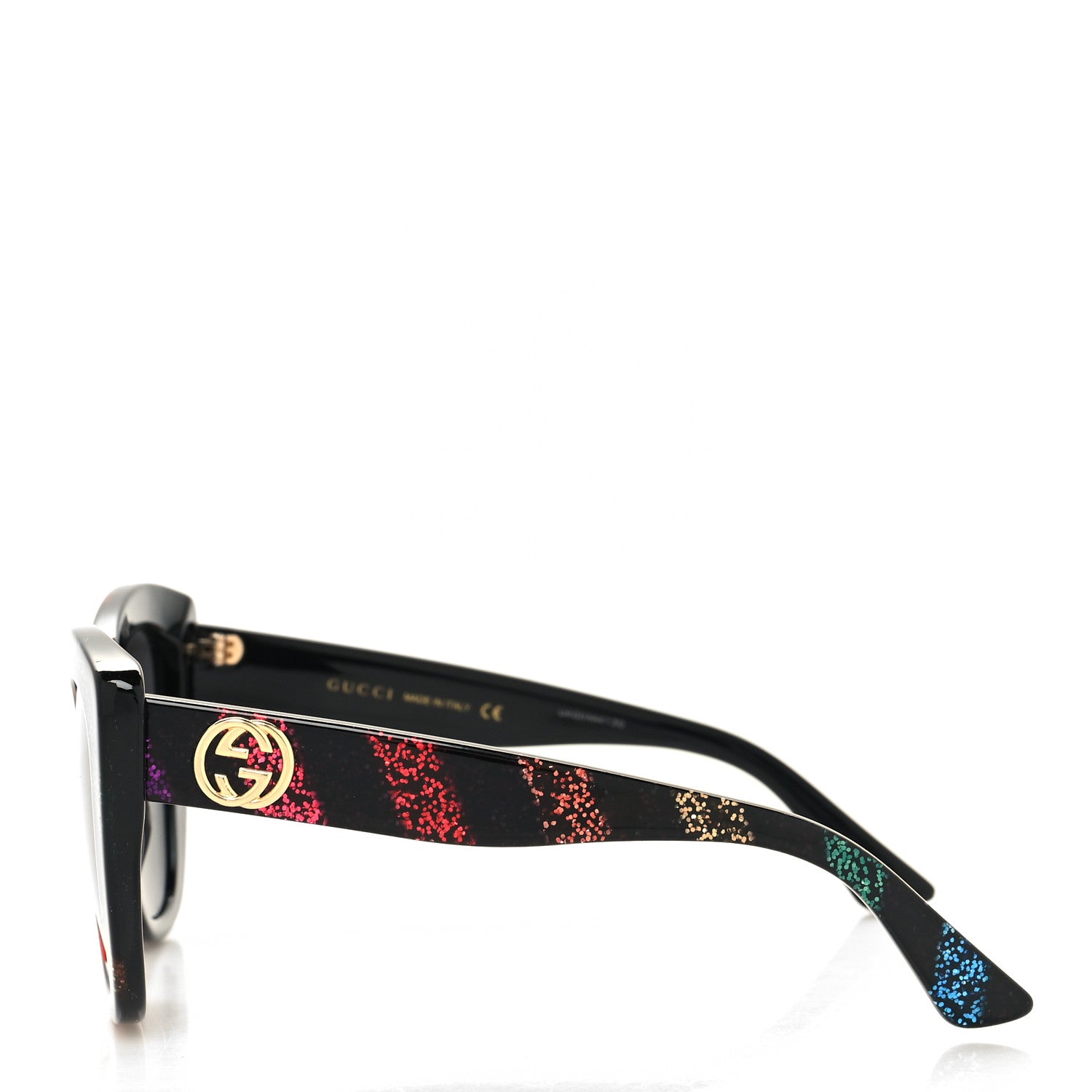 Gucci Acetate Glitter Sunglasses GG0327S Black 3 of 8