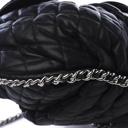 Chanel Washed Lambskin Quilted Large Chain Around Messenger Black 5 of 9