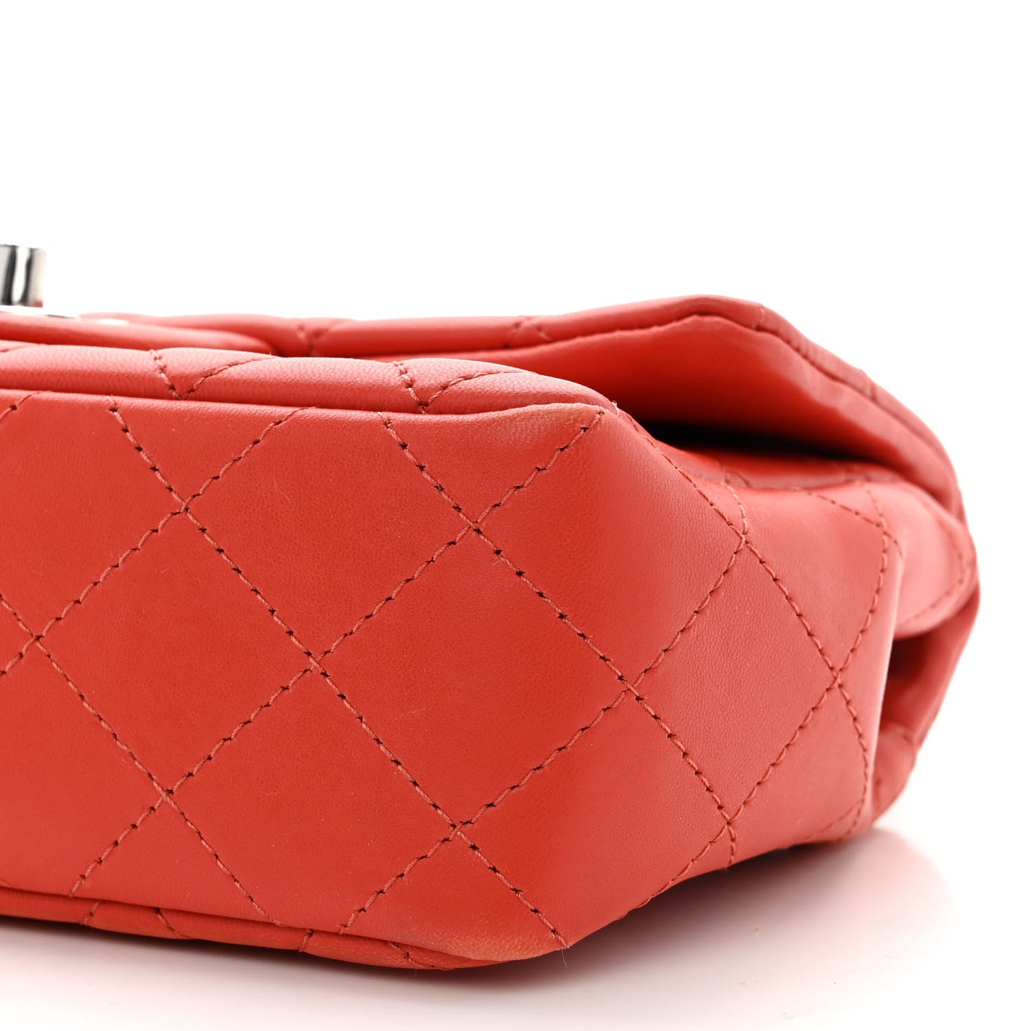 Chanel Lambskin Quilted Mini Rectangular Flap Red 10 of 12