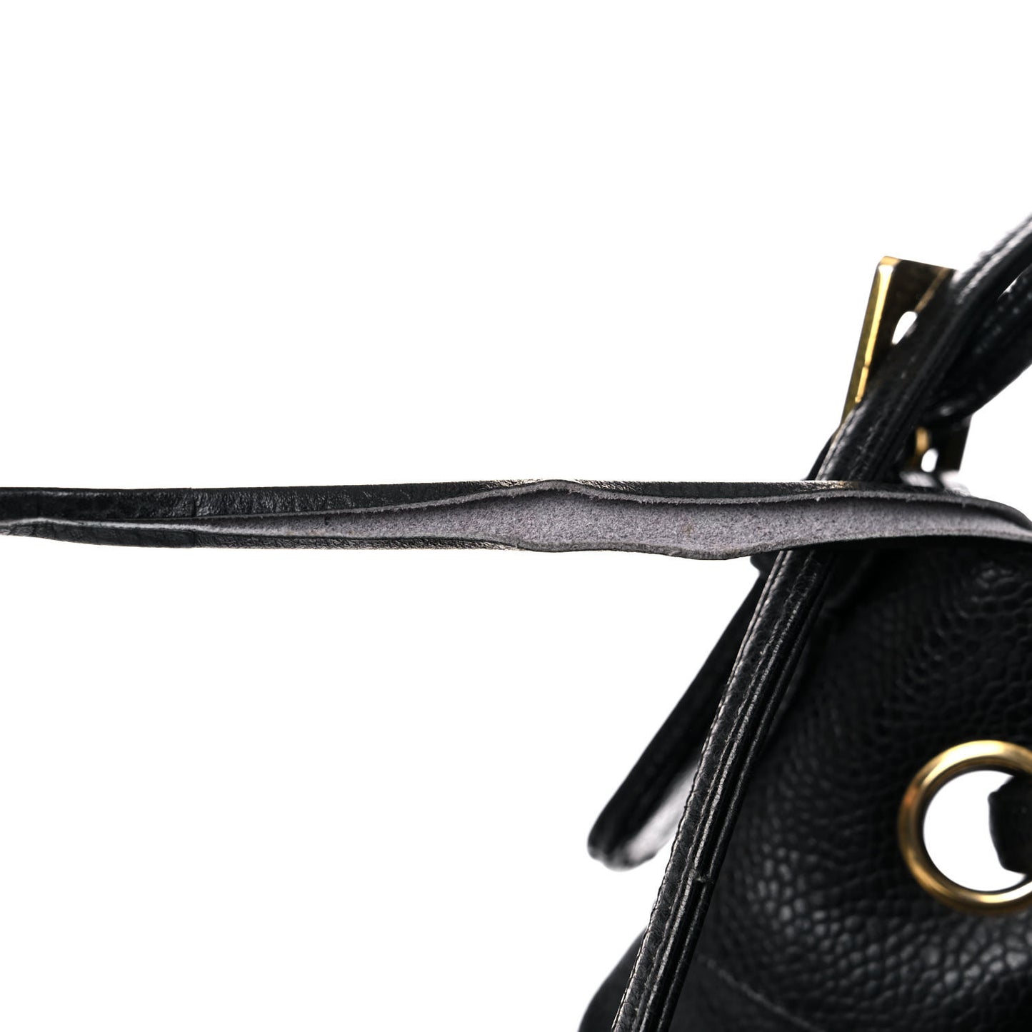 Caviar Quilted Drawstring Backpack Black
