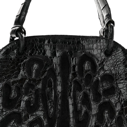 Nancy Gonzalez Crocodile Calf Hair Satchel Black 8 of 10