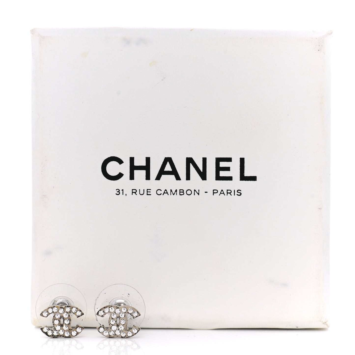 Crystal CC Earrings Silver