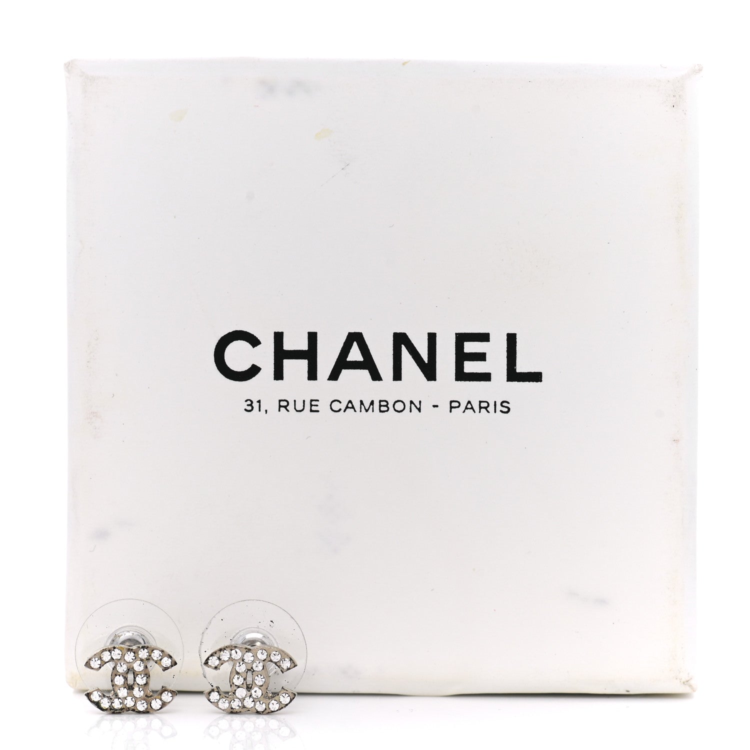 Chanel Crystal CC Earrings Silver 7 of 7