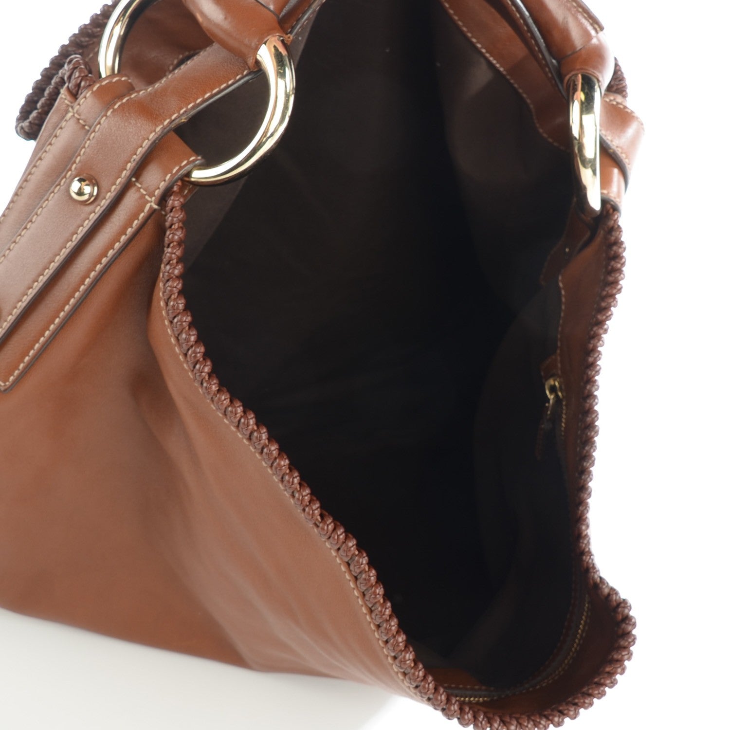 Gucci Calfskin Large Horsebit Chain Hobo Brown 7 of 9