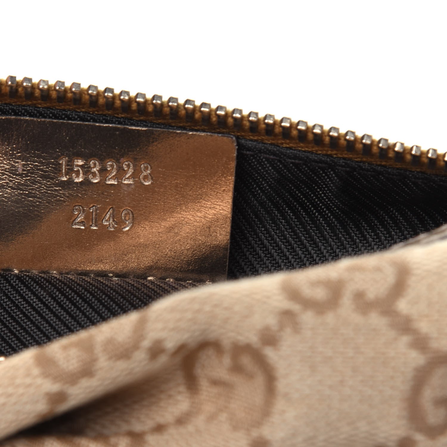 Gucci Monogram Small Cosmetic Case Metallic Bronze 7 of 19
