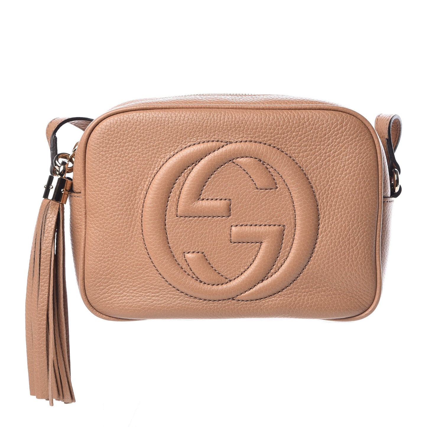 Pebbled Calfskin Small Soho Disco Bag Camelia