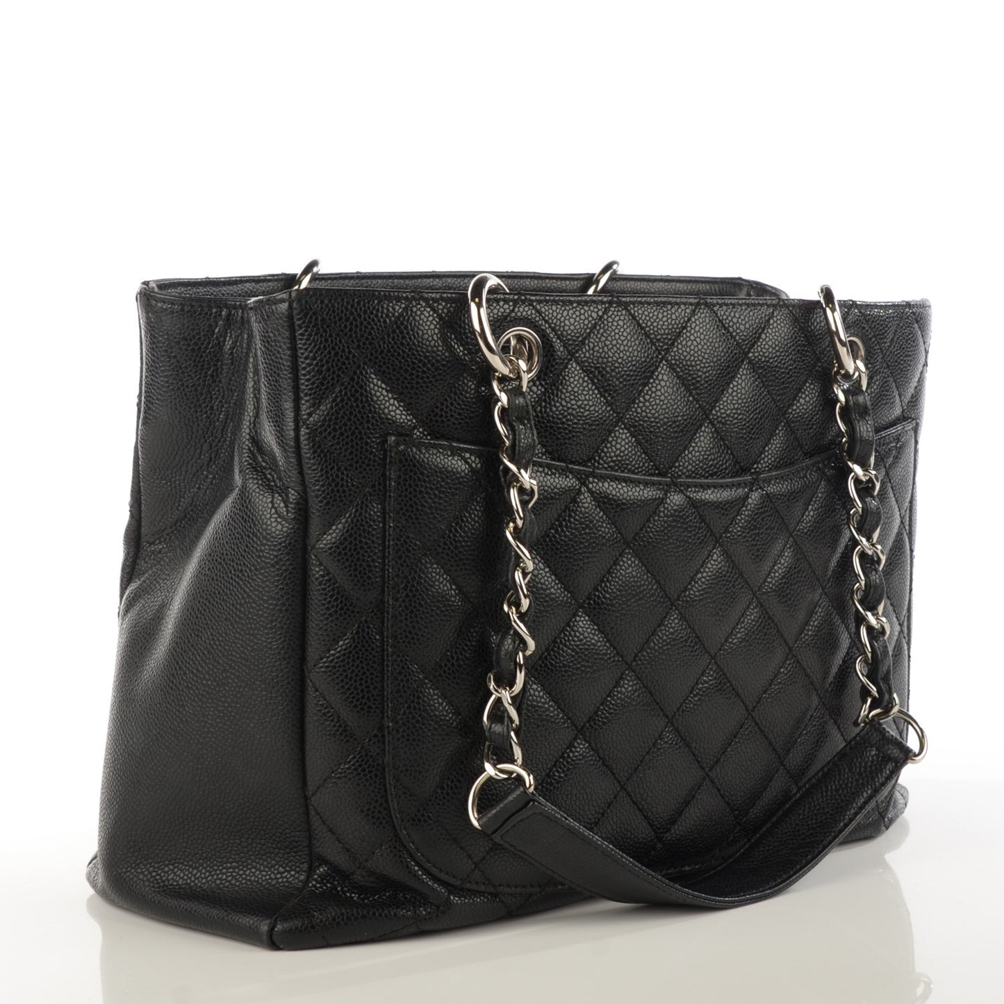 Caviar Quilted Grand Shopping Tote GST Black