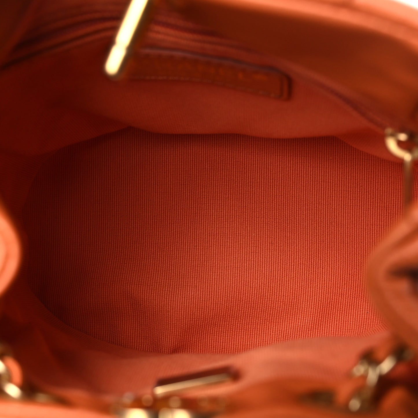 Calfskin Quilted Small CC Chain Bucket Backpack Orange