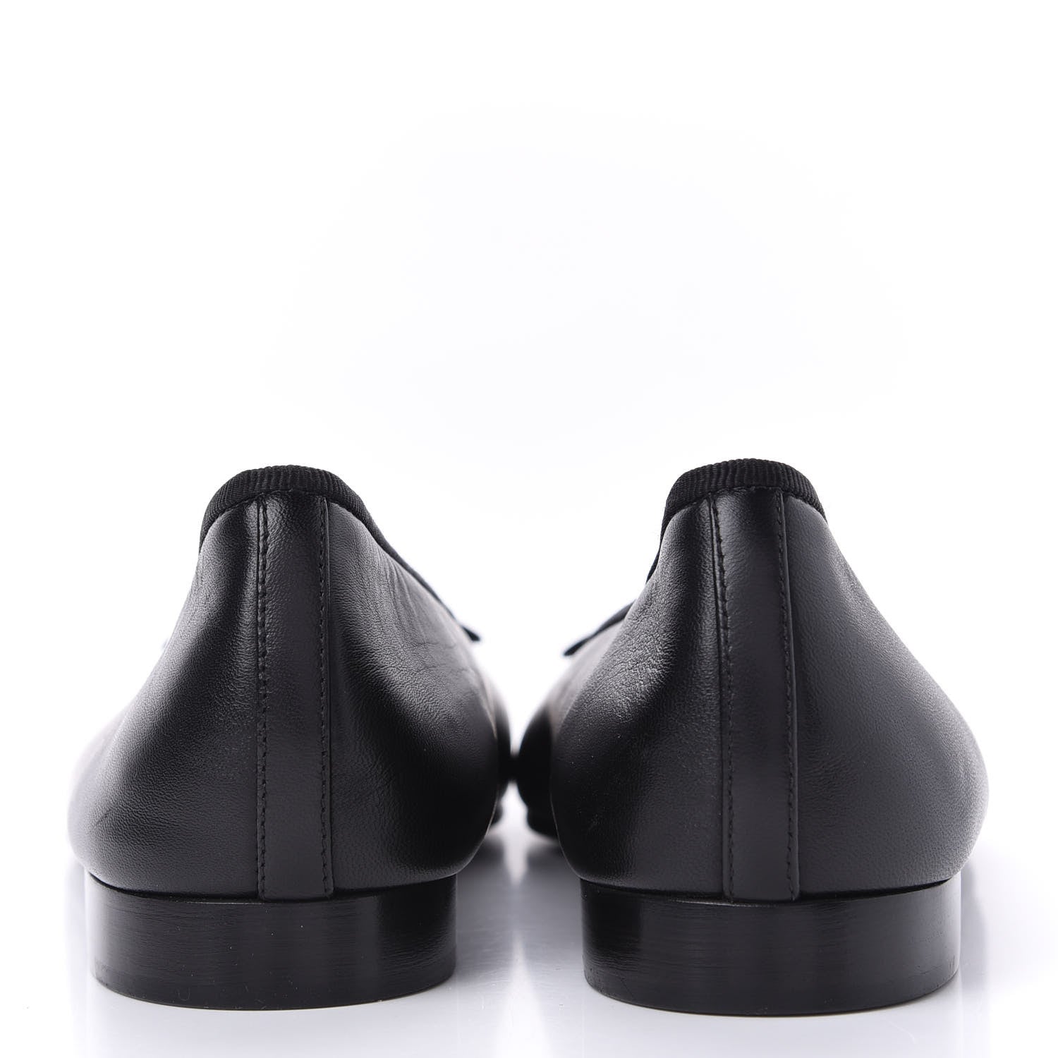 Chanel Lambskin Patent Cap Toe Ballerina Flats 37 Black 7 of 12