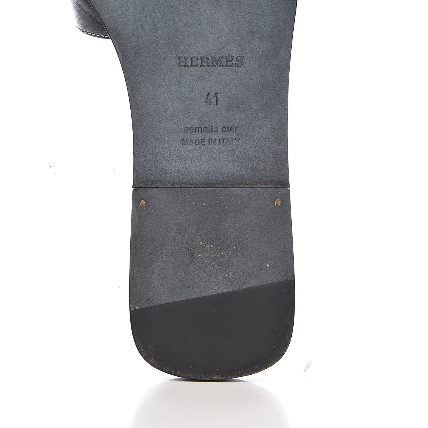 Hermes Box Calfskin Oran Sandals 41 Black 11 of 14