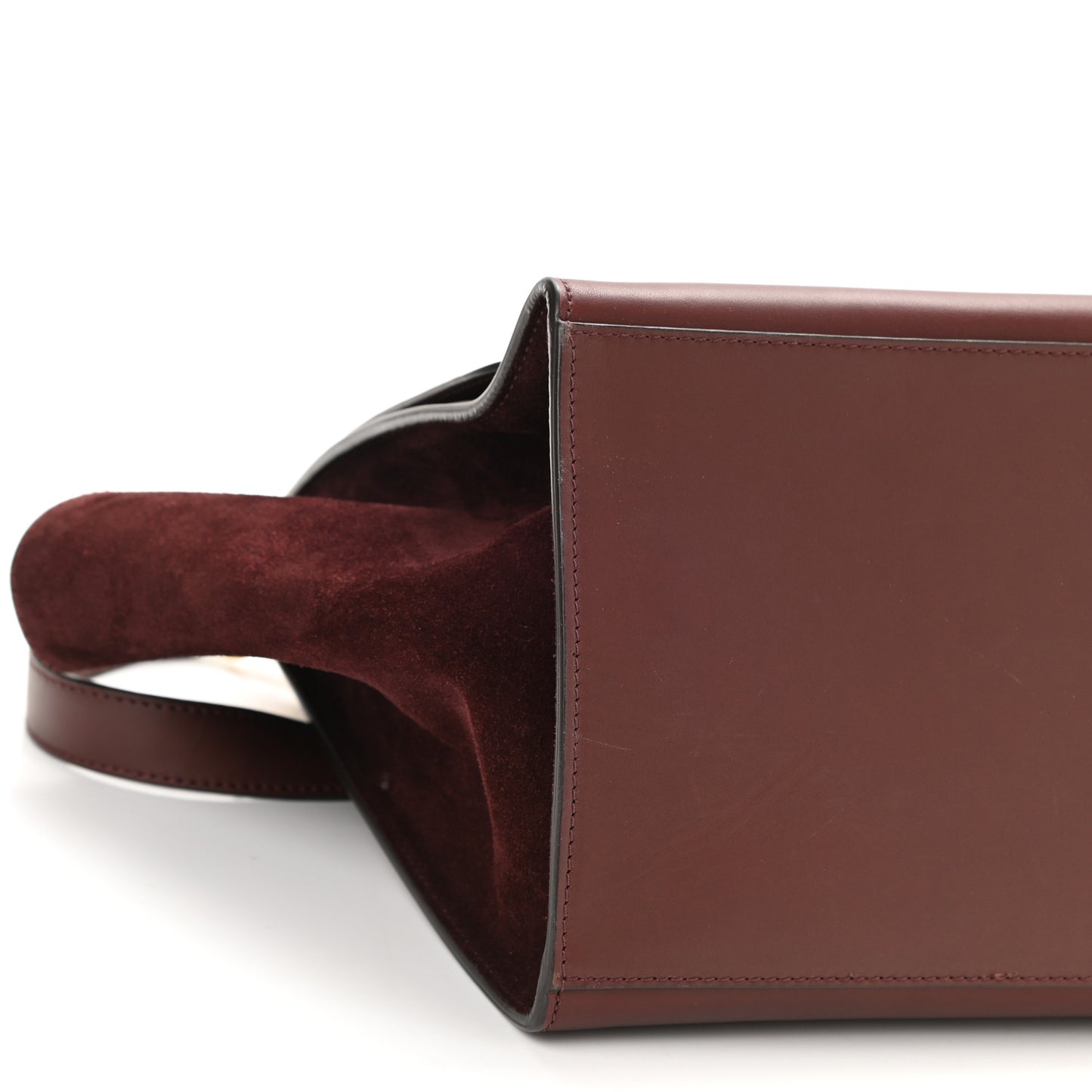 Smooth Calfskin Suede Medium Trapeze Burgundy