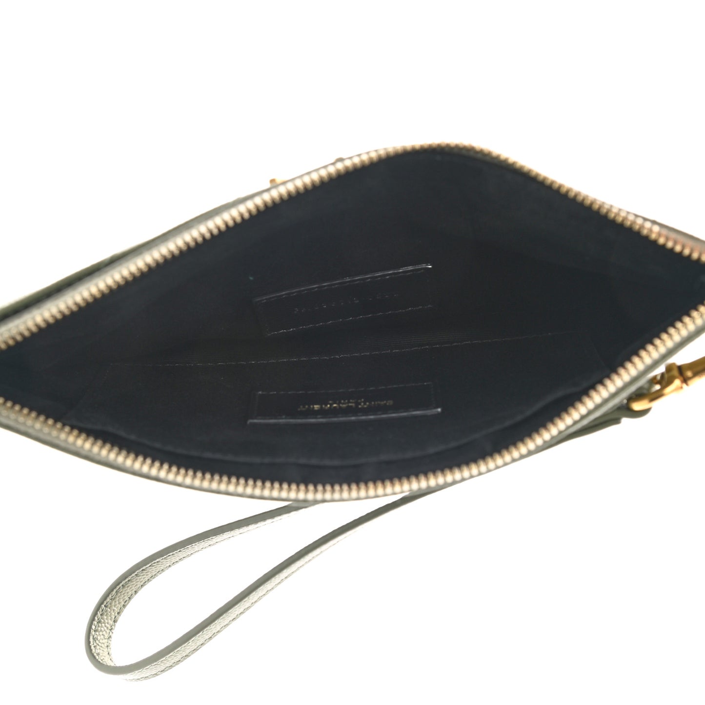 Grain De Poudre Chevron Monogram Large Bill Pouch Light Sage