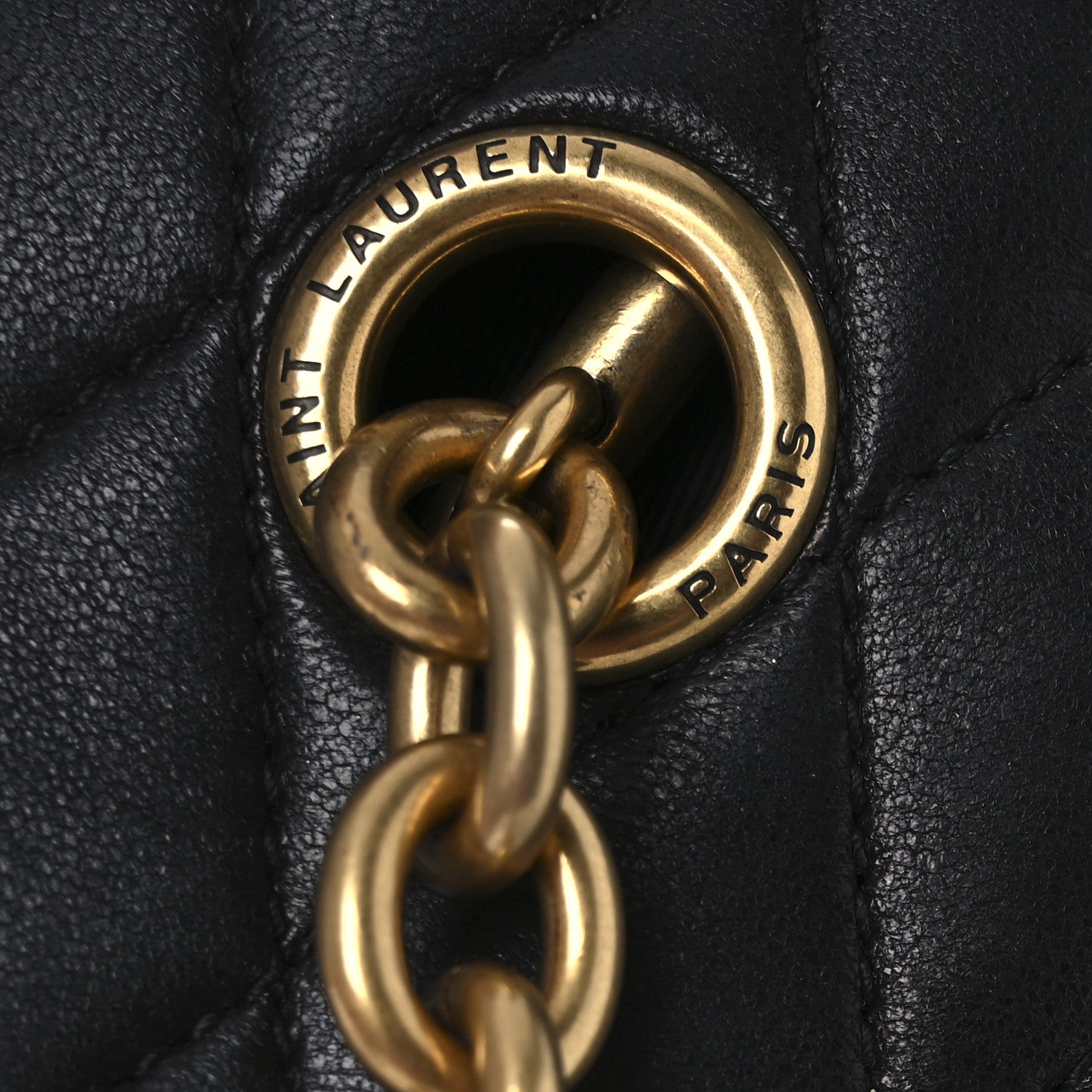 Saint Laurent Lambskin Quilted Round Le Maillon Round Tassel Chain Crossbody Bag Black 11 of 11