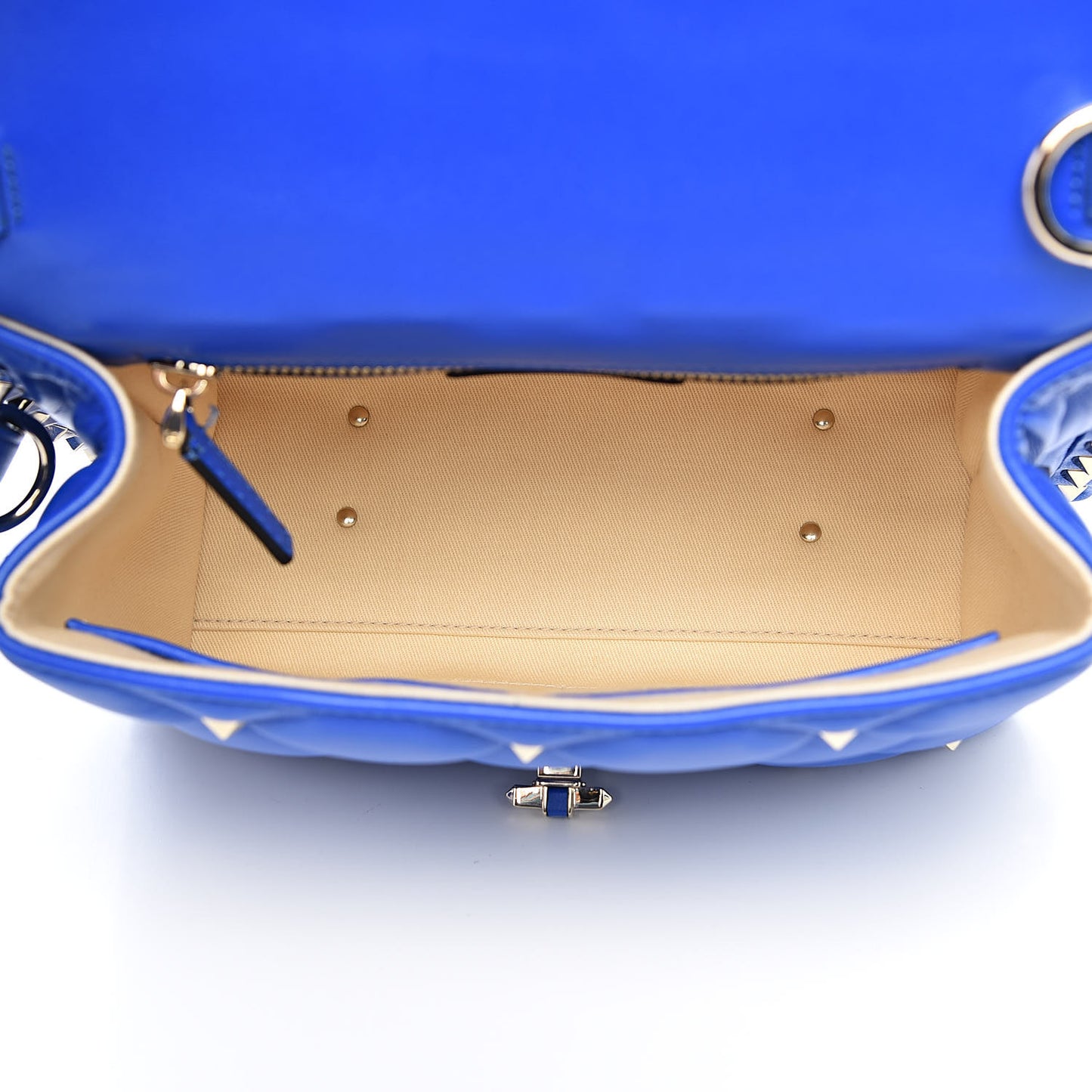 Nappa Medium Candystud Top Handle Bag Acid Blue