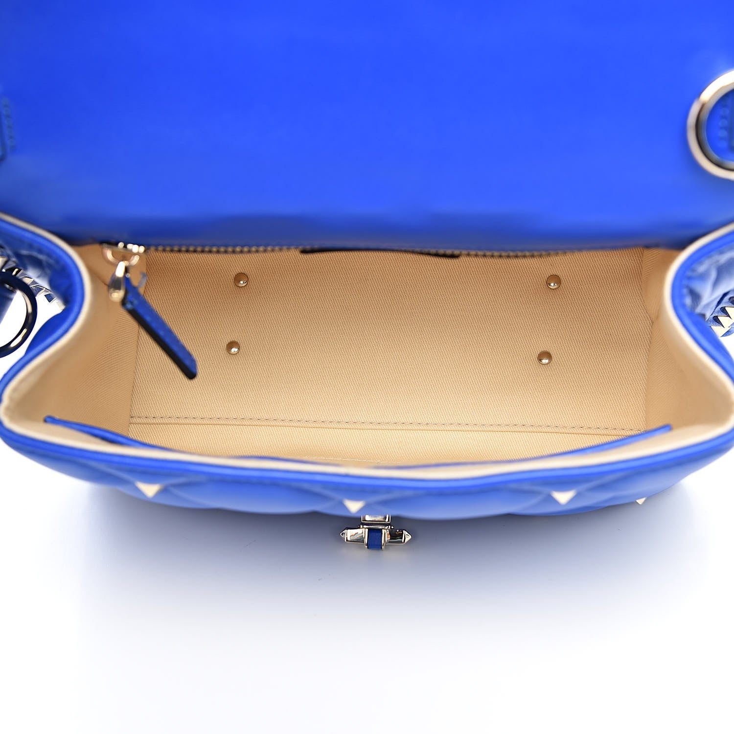 Valentino Garavani Nappa Medium Candystud Top Handle Bag Acid Blue 5 of 10