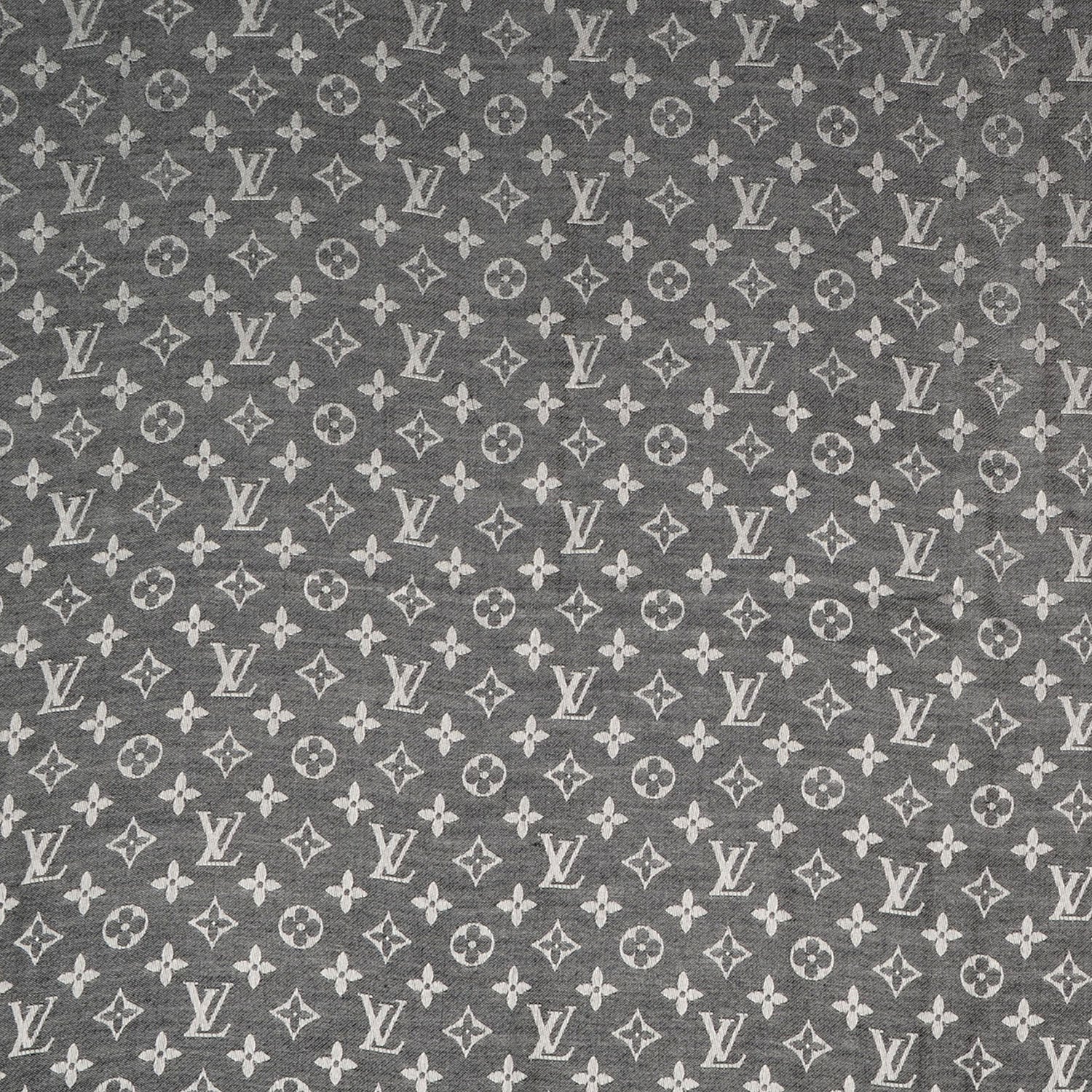 Louis Vuitton Silk Wool Monogram Denim Shawl Black 1 of 5