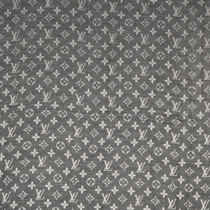 Louis Vuitton Silk Wool Monogram Denim Shawl Black 1 of 5