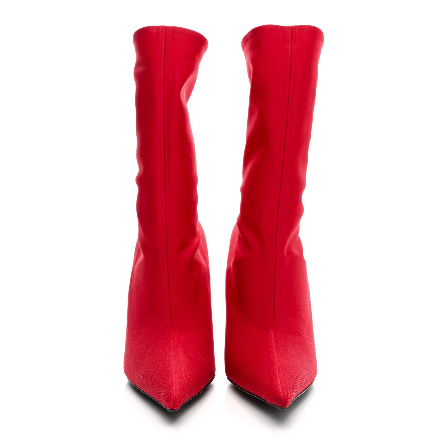 Balenciaga Matte Spandex Extreme Pointed Toe Knife 80mm Ankle Boots 37 Rouge 2 of 10