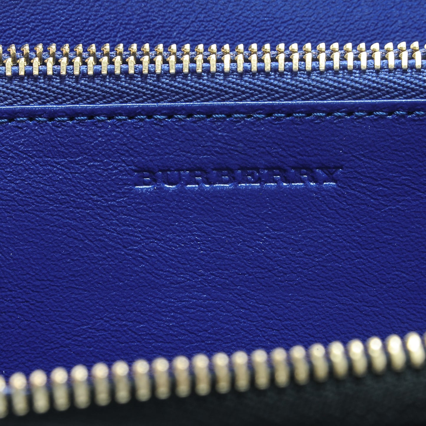 Calfskin Ziggy Zip Around Wallet Brilliant Blue