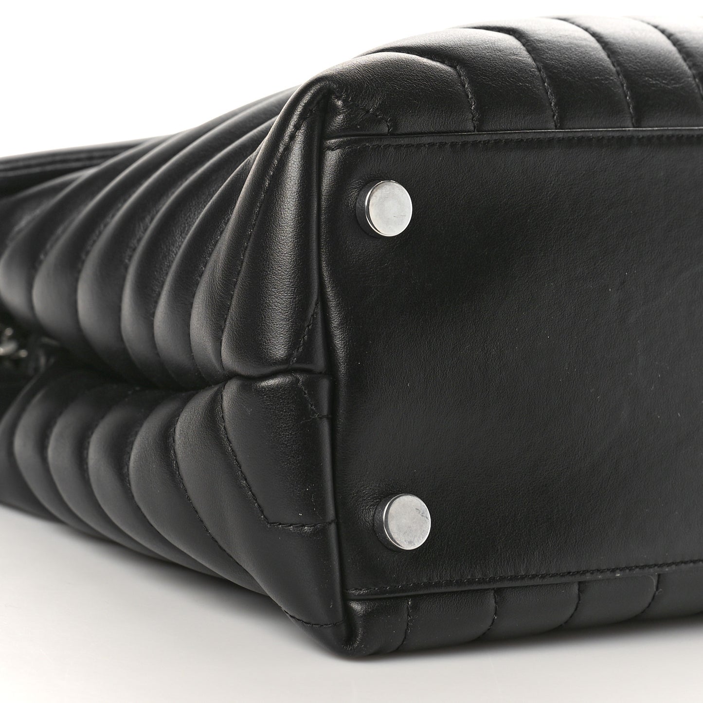 Calfskin Y Quilted Monogram Large Loulou Chain Satchel Black