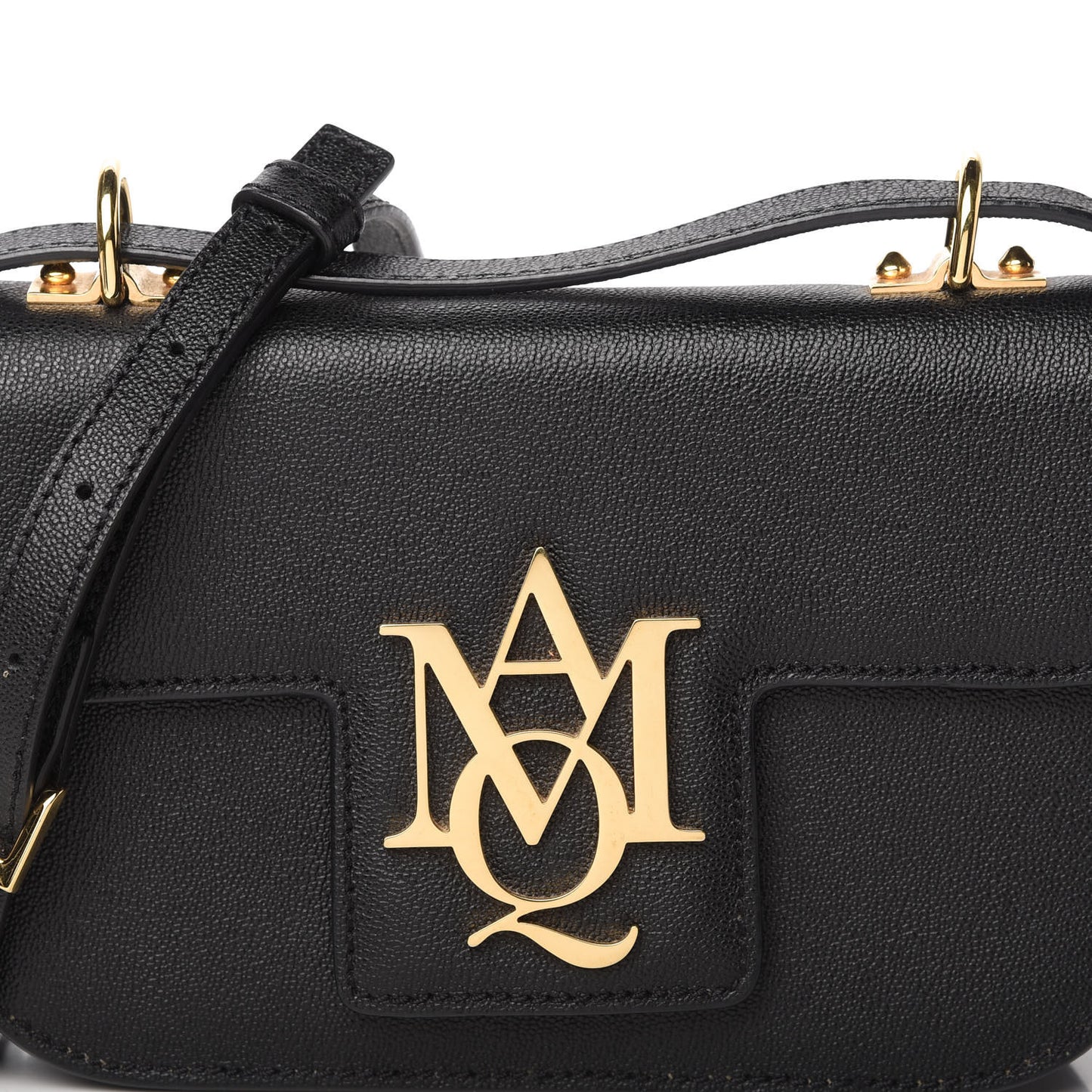 Grained Calfskin Small Insignia Flap Black