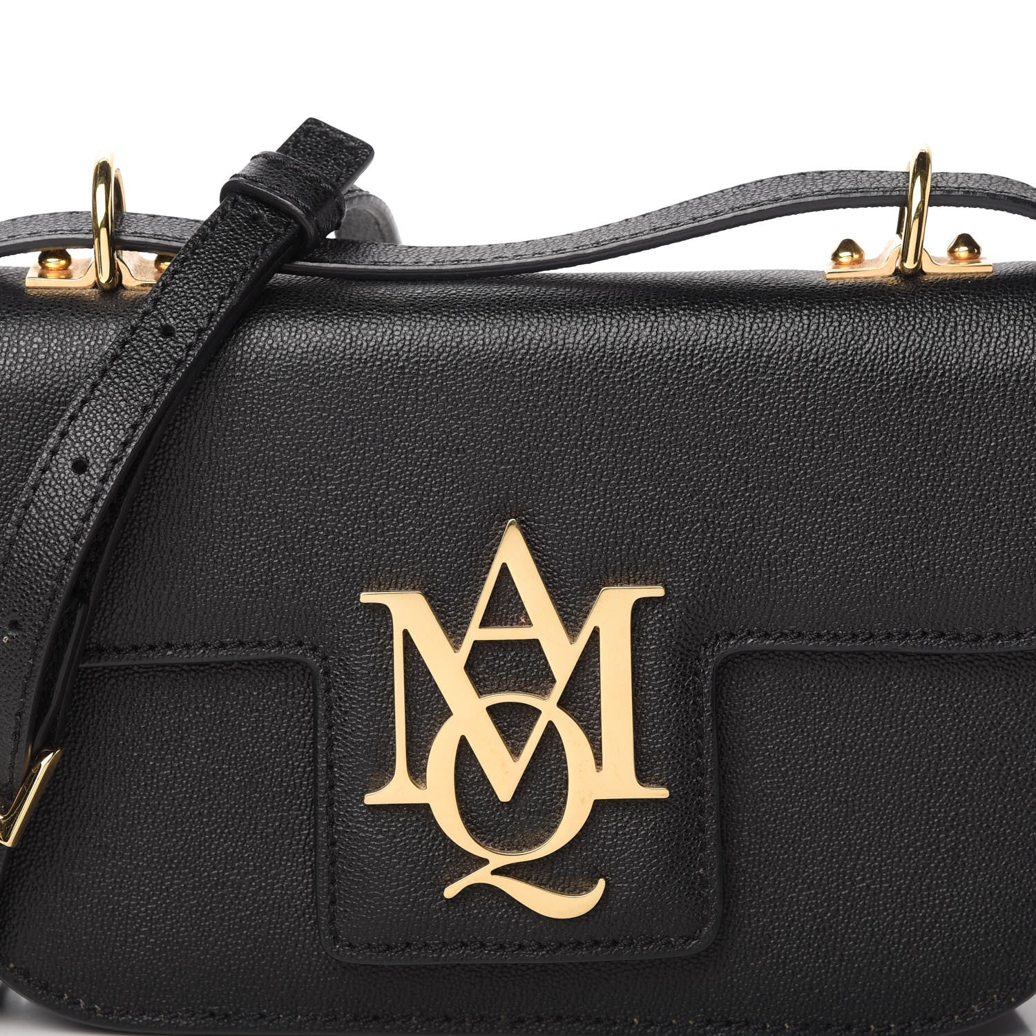 Alexander McQueen Grained Calfskin Small Insignia Flap Black 10 of 10