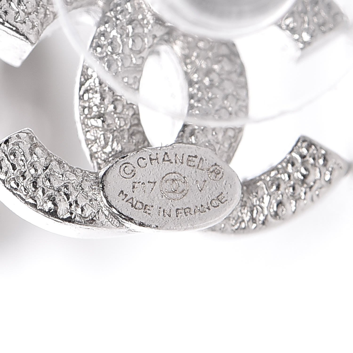 Chanel Crystal Mini Timeless CC Earrings Silver 4 of 5