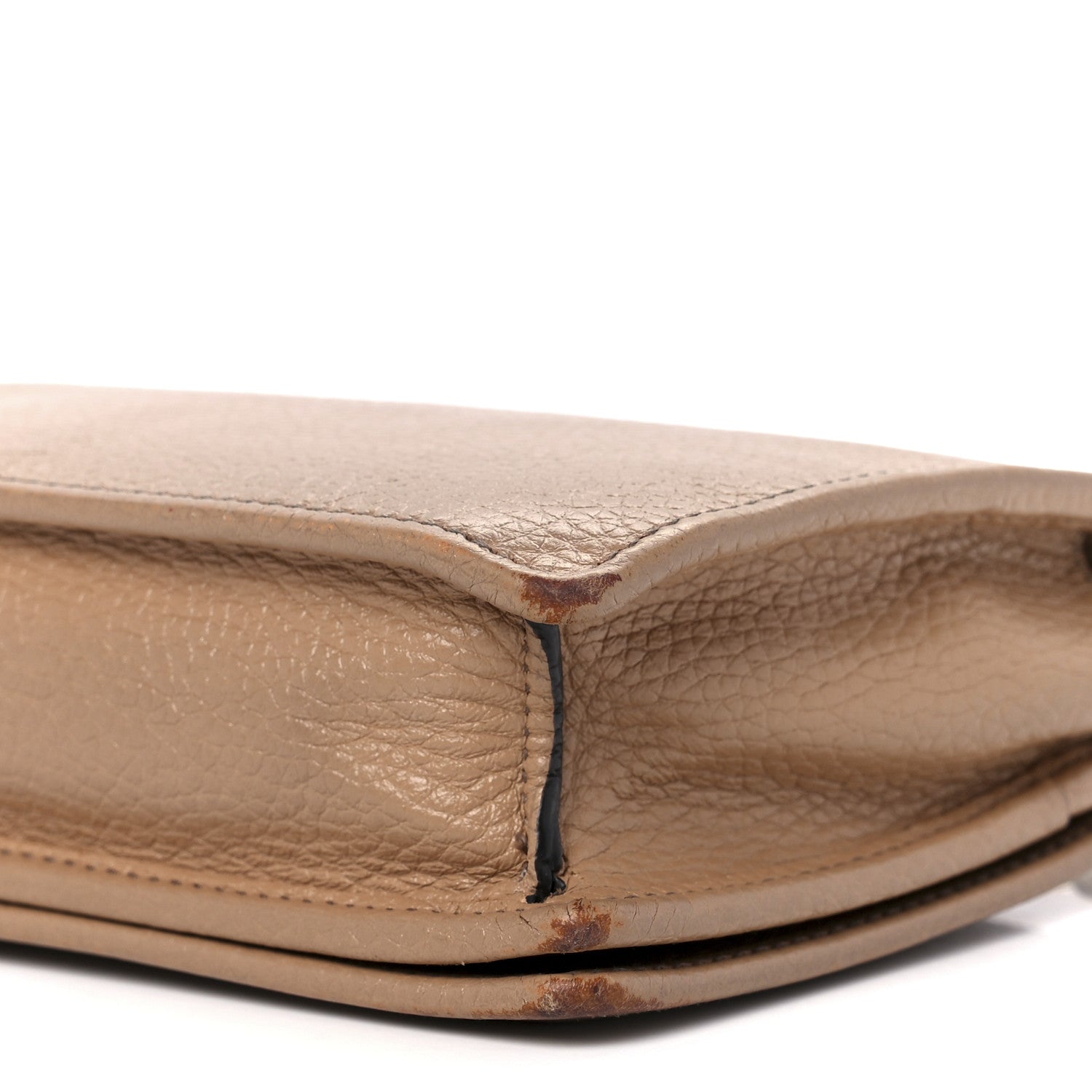 Gucci Pebbled Calfskin Soho Wallet on Chain Camelia 10 of 11