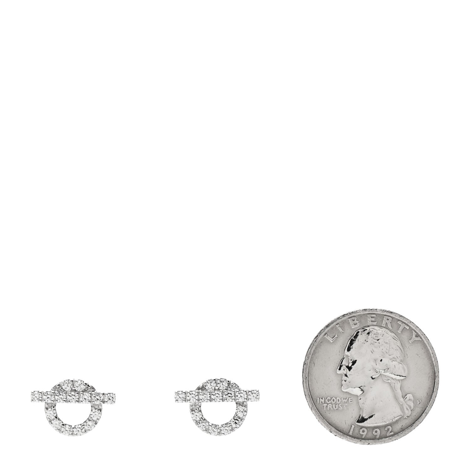 Hermes 18K White Gold Diamond Finesse Earrings 2 of 5