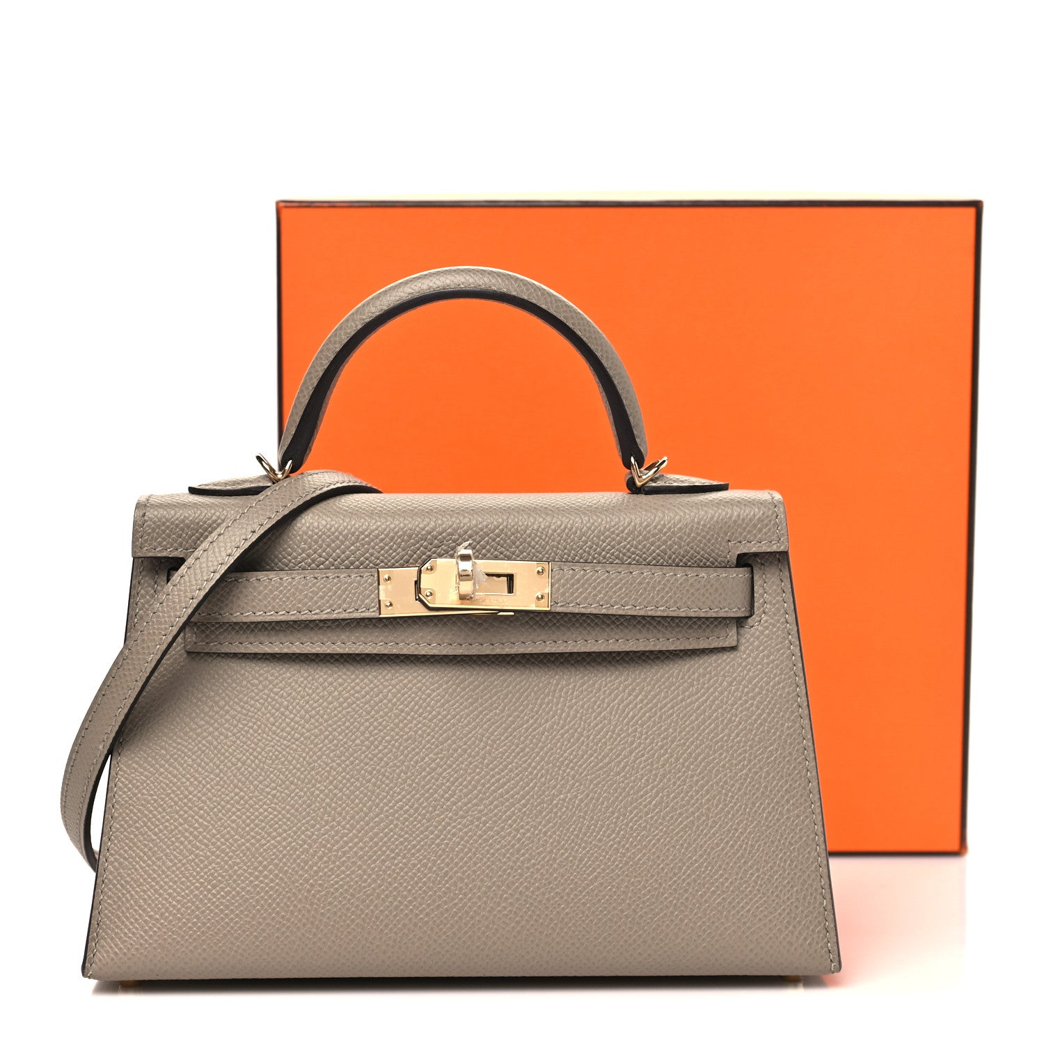 Hermes Epsom Horseshoe Mini Kelly Sellier 20 Gris Asphalt Rose Mexico 11 of 11