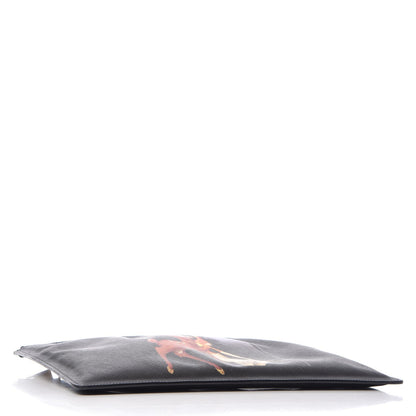 Givenchy Textured Coated Canvas Bambi Print Medium Cosmetic Pouch Black 4 of 10