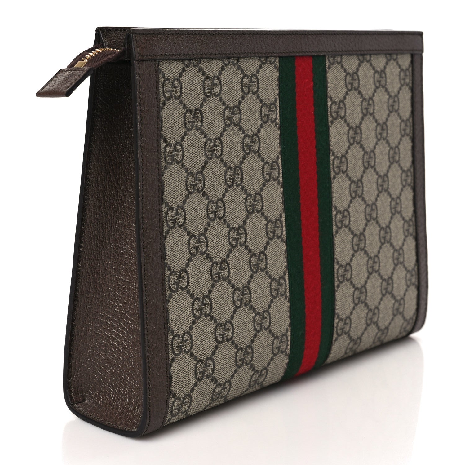 Gucci GG Supreme Monogram Web Ophidia Pouch Brown 3 of 6