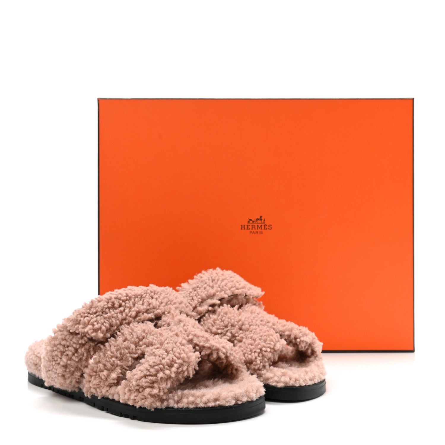 Hermes Woolskin Womens Chypre Sandals 37 Bois De Santal 8 of 8