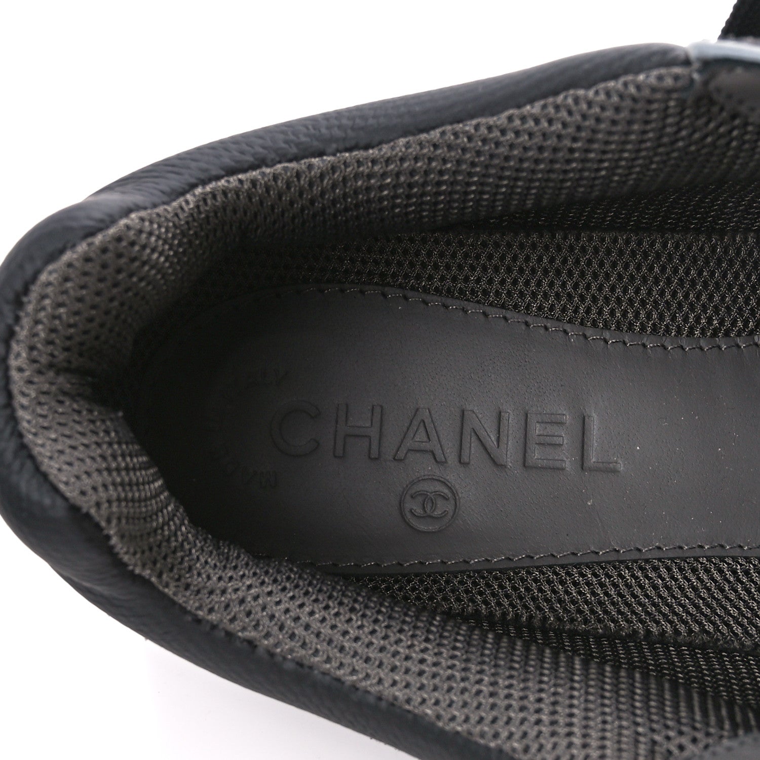 Chanel Calfskin Suede CC Sneakers 40 Black Grey 7 of 11