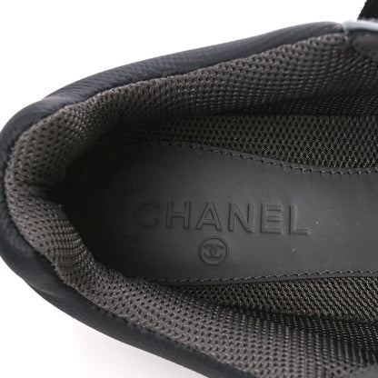 Chanel Calfskin Suede CC Sneakers 40 Black Grey 7 of 11
