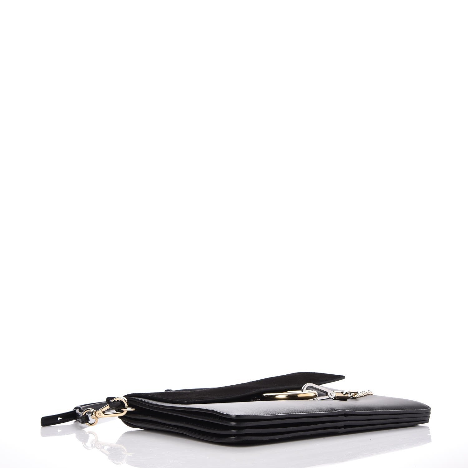 Chloe Suede Calfskin Medium Faye Shoulder Bag Black 4 of 7