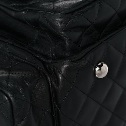 Chanel Calfskin Quilted Large Cambon Multipocket Reporter Black White 8 of 12