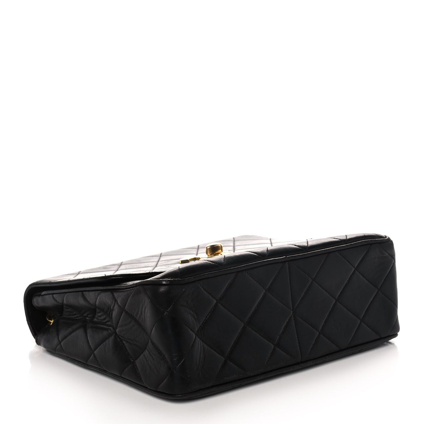 Lambskin Quilted Single Flap Bag Black