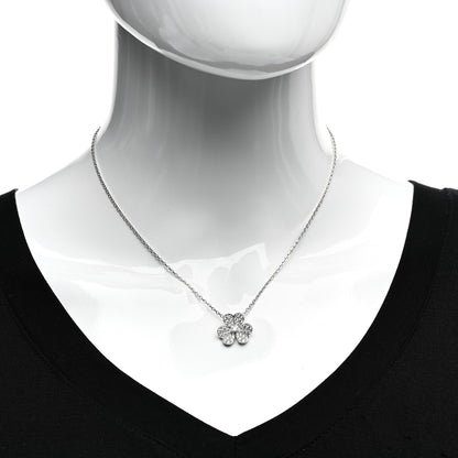 Van Cleef & Arpels 18K White Gold Diamond Small Frivole Pendant Necklace 2 of 5