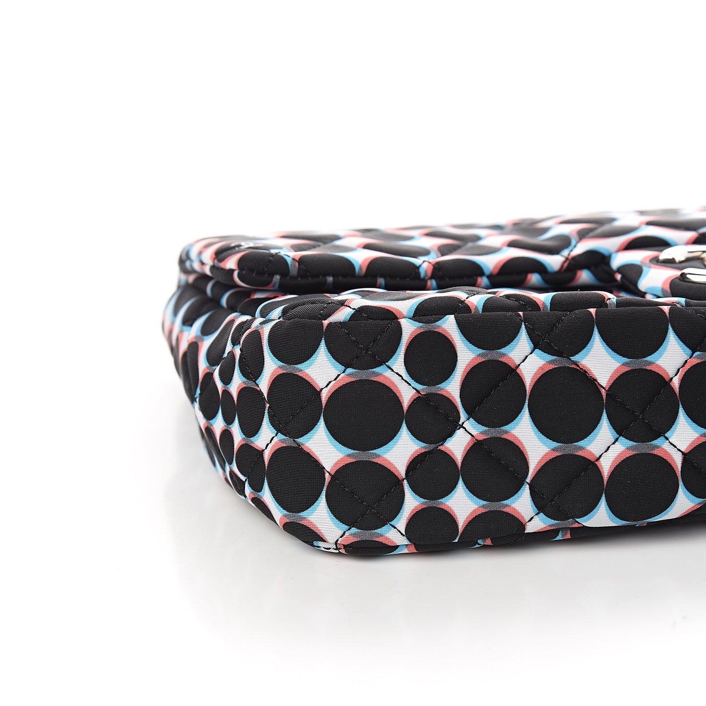 Nylon Printed Medium Single Flap Black White