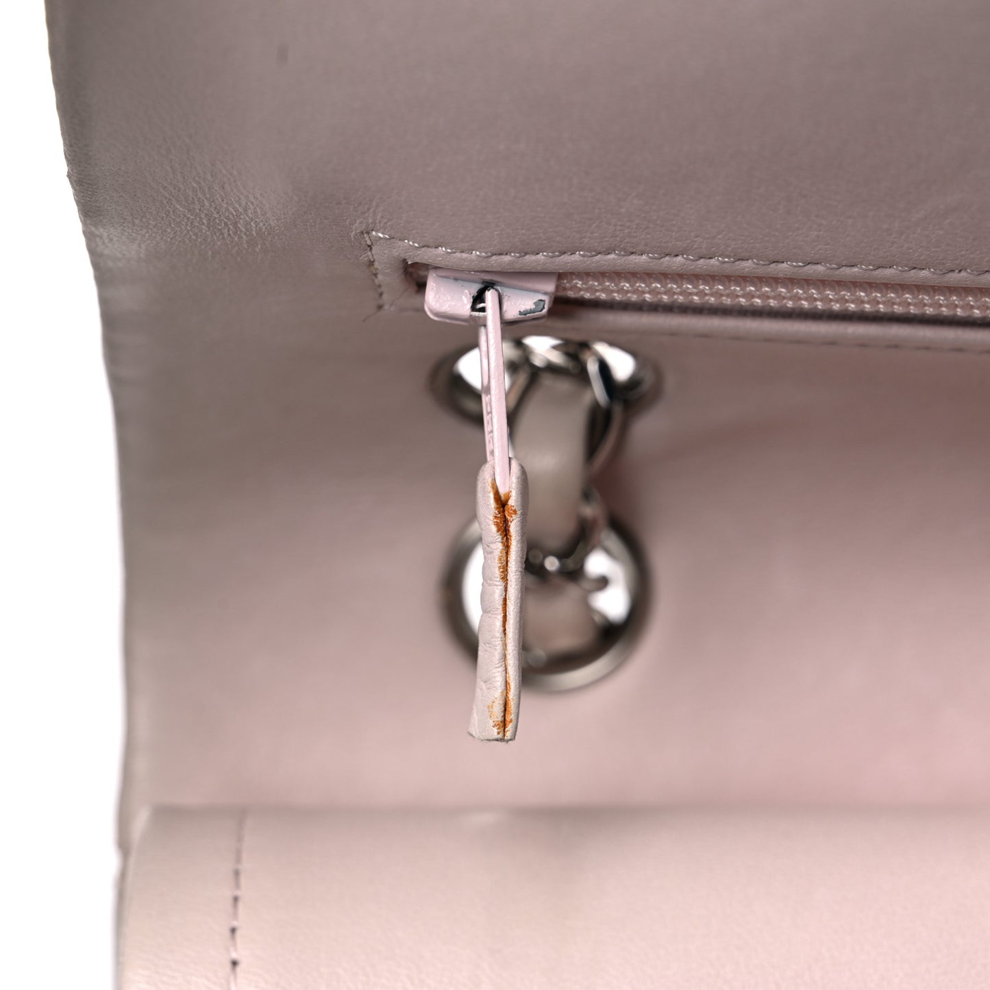 Lambskin Quilted Medium Double Flap Light Pink