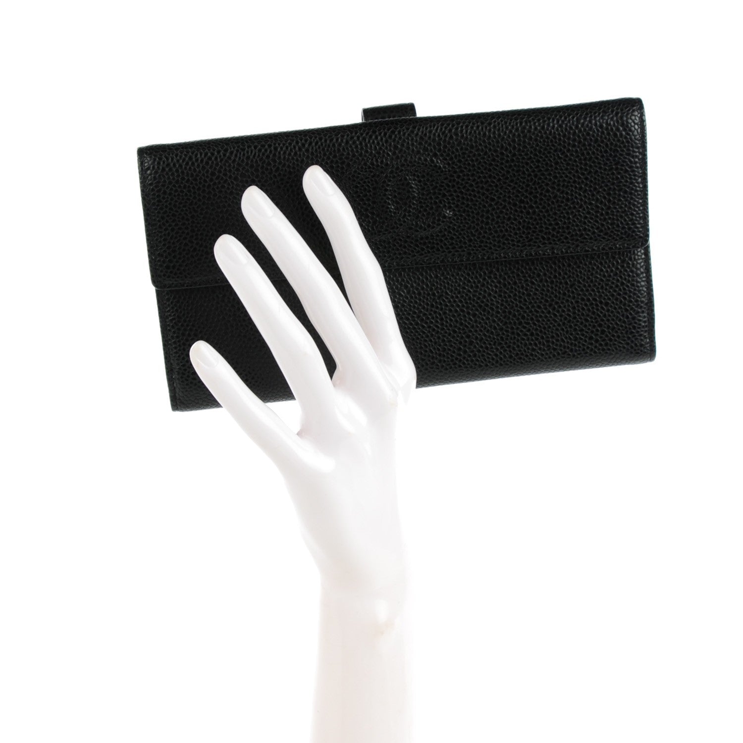 Chanel Caviar CC Long Flap Wallet Black 2 of 8